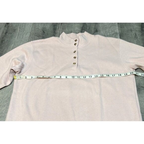 Parisian Works Henley Knit Sweater Mens Medium Pink Mock Neck Button Y2K NEW - Picture 9 of 9